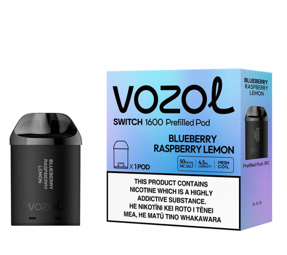 Vozol Switch 1600 puffs 50mg Pod- Blueberry Rasberry Lemon
