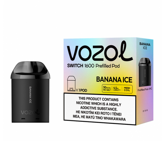 Vozol Switch 1600 puffs 50mg Pod-Banana Ice