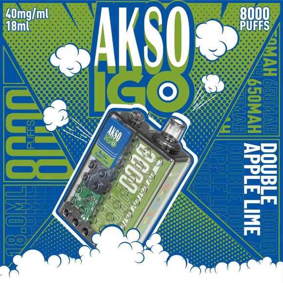 AKSO IGO 8000 Puffs 40mg Double Apple Lime